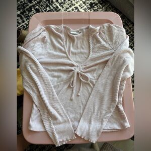 SO Soft Ribbed Knit Top in Light Cream